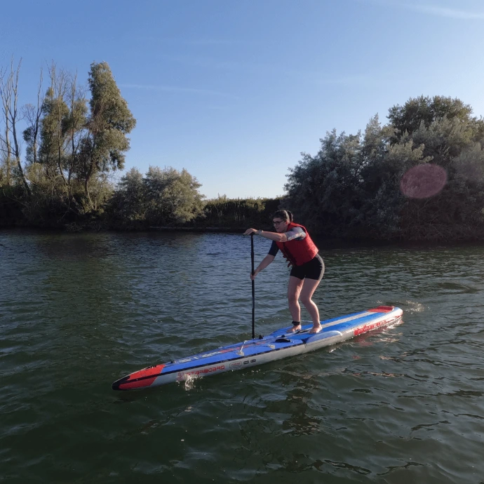 SUP huren Starboard All star Airline 14' race SUP Amanzie West-Vlaanderen suppen